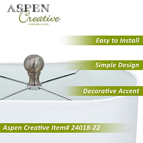 Image of Aspen Creative 24018-22 Steel Lamp Finial in Brushed Nickel Finish, 1 3 /8 inch (2 Pack)