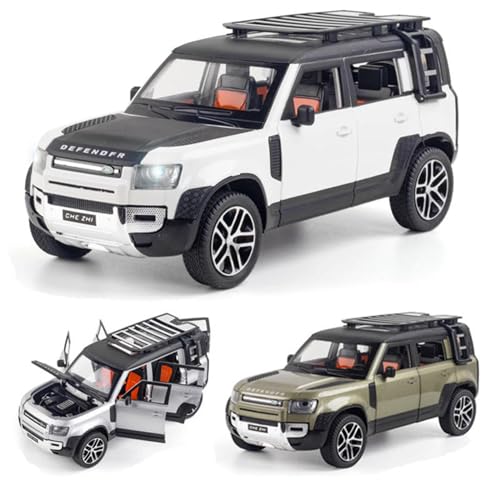 Image of Big Size Land Rover Defender 1:24 Scale Model Exclusive Alloy Metal car Pull Back Die-cast Metal Toy with Openable Doors & Light Music Best Gifts Toys Kids【Colors as Per Stock】