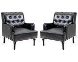 Photo Gallery sepnine poltrona imbottita set di 2 sedie, poltrona salotto moderna con gambe in legno, poltroncina camera da letto, poltrona da divano in pelle sintetica, comoda ed elegante (nero) Photo Gallery sepnine poltrona imbottita set di 2 sedie, poltrona salotto moderna con gambe in legno, poltroncina camera da letto, poltrona da divano in pelle sintetica, comoda ed elegante (nero)