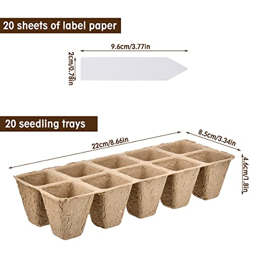 OTYMIOW 200 Cells Seedling Trays, 20PCS Seed Pots and Trays - Image 2