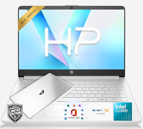 HP 14" Laptop with Copilot AI • Intel 4-Core N150 CPU • 8GB RAM • 128GB SSD • Microsoft 365 • Windows 11 • Thin & Portable • w/o Mouse