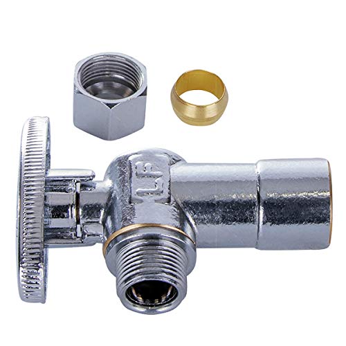 Midline Valve 81214Qs-Om Water Supply Stop Valve With Quarter Turn Wheel;One Piece Design; Angle Shut-Off For Toilet, Sink, Dishwasher; 1/2 In. Sweat X 1/4 In. O.d. Comp; Chrome Plated Brass #TOP3