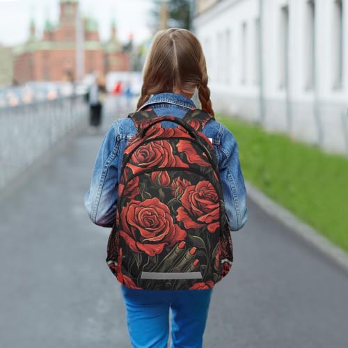 Sac à dos école solide anti mal de dos imprimé roses ados étudiant