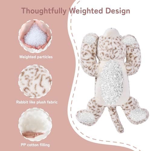 Image of Niuniu Daddy 20 inch | 3.3 Pound Weighted Snow Leopard Stuffed Animal Plushie for Adults & Kids, Large Weighted Lap Pillow for Comfort, Soft Sensory Stuffy Toy as Gift for Birthday