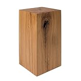 holzklötze Paketversand: 1x Holzblock Eiche natur geölt 20x20x40 cm (LxBxH), Gewicht: 14 kg - inkl. Filzgleiter - Hinweis: Seiten durch Hobeln und Trocknen bis zu 5% untermaßig, Risse und Äste üblich, Farbe kann abweichen - Temperaturschwankungen und starke Wärmezufuhr beschleunigen Rissbildung, Ober- und Unterseite stets 