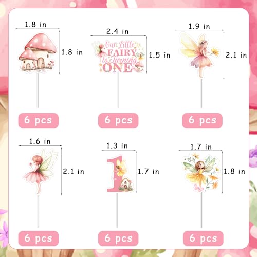 Decoración para cupcakes de primer cumpleaños que soluciona la mesa dulce temáticas de hadas 3