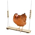 AOVNA Chicken Swing Wooden Hanging Swing Durable Chicken Swing Perch Hanging Toy for Chicken Bird