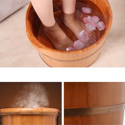 Cubeta de baño para pies de madera roble 42x28x25 cm miniatura 4