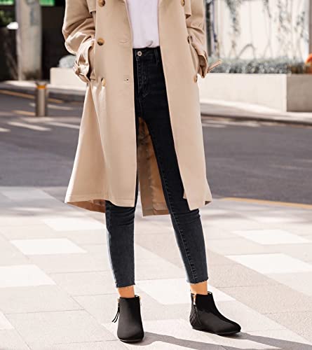 Image of MaxMuxun Women's Ankle Boots Flat Low Heel Zipper /Chelsea Booties Winter Fall Fashion Boots