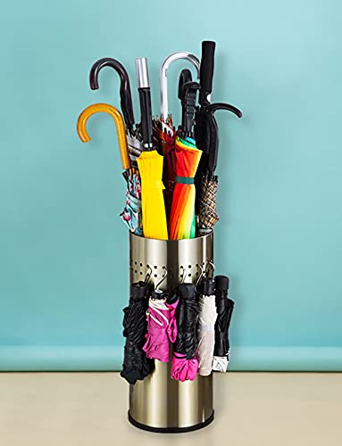 Support de rangement pour parapluie argenté au design ciselé