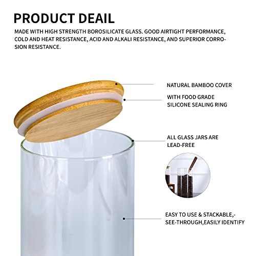 Zomuia Glass Coffee Containers Airtight Coffee Bean Storage Jars With Shelf, 3Pcs 44Oz Coffee Station Organizer Coffee Canisters With Airtight Bamboo Lids & Spoon, Kitchen Food Storage Jars For Coffee, Sugar, Candy, Oats, Nuts… #TOP5