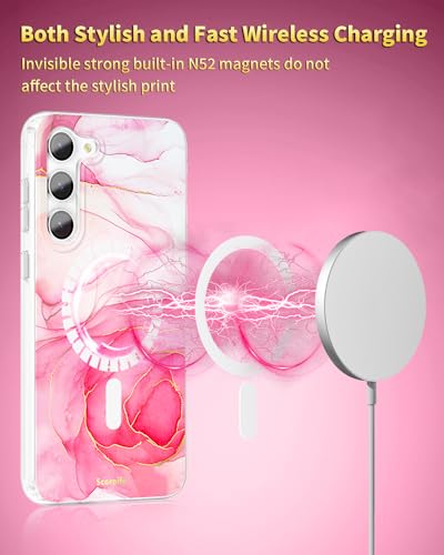 Coque magnétique Samsung S23 Plus SCORPIFY fine robuste marbre chic