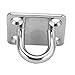 Klanata 4 Pcs 304 Stainless Steel Eye Plate with Enclosed Hook, Ceiling and Wall Mount Hanging Hardware for Marine and Industrial Use, 40 kg Load Capacity per Plate, Brushed Finish - Pack