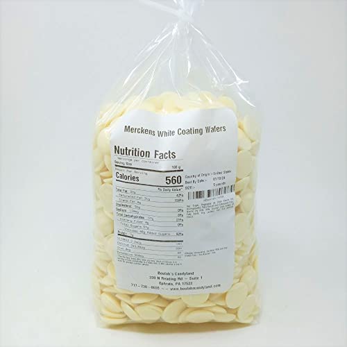 Merckens Coating Melting Wafers White 5 Pounds Melting Chocolate, 80 Ounce #TOP2