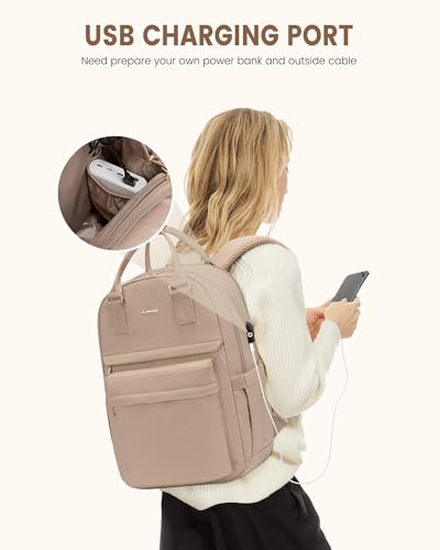 Image of LOVEVOOK Laptop Backpack for Women 15.6 Inch Laptop Bag with USB Port, Fashion Waterproof Backpacks Teacher Nurse Stylish Travel Bags Vintage Daypacks for College Work