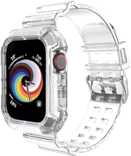 Amazon | Apple Watch バンド 42mm 44mm 45mm 耐衝撃 TPU ベルト 保護 