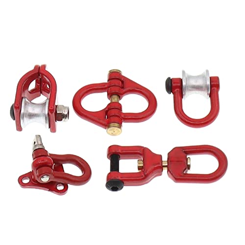 Treehobby Metal Tow Hook Recovery Shackle Winch Pulley Ring Buckle Rescue Hook Horseshoe Buckle Compatible With 1/10 Axial Scx10 Wraith Capra Trx4 Trx6 D90 Redcat Mst Rc Car（Red） #TOP5