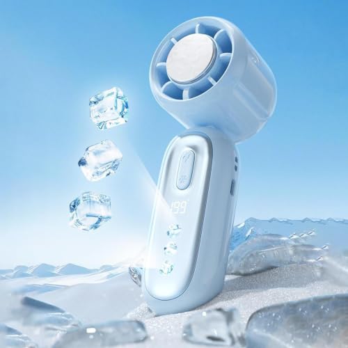 Mini ventilador de mano a pilas ideal para camping y senderismo 3