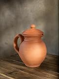 Terracotta Preseasoned Water Jug with Lid – 1500 ML | Natural Clay Drinking Water Pot | Eco-Friendly, BPA-Free, Keeps Water Cool & Fresh. (Pack Of 1)