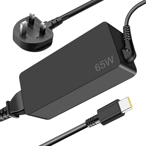 65W USB C Laptop Charger for Lenovo ThinkPad Yoga T14 T14s T15 T480 T480s T490 T490s T580 T590 L13 E15 Thinkbook 13s 14 14s 15 G2 Chromebook C330 S330 100e 500e 300e AC Adapter Power Supply UK Cord