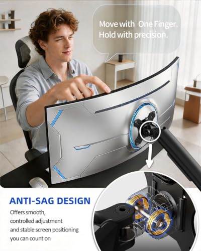 Image of ErGear Heavy Duty Monitor Arm for 13-49″ Ultrawide Screens, 37.4 lbs Capacity, Full Motion Monitor Desk Mount, Rock-Solid Support, Dual C-Clamp & Grommet Mount, VESA 75x75 /100x100mm