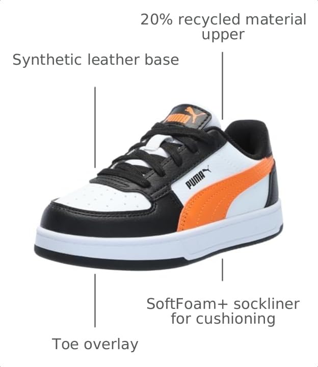Image of PUMA Kids Boys Caven 2.0 Lace Up Sneakers Shoes Casual - White