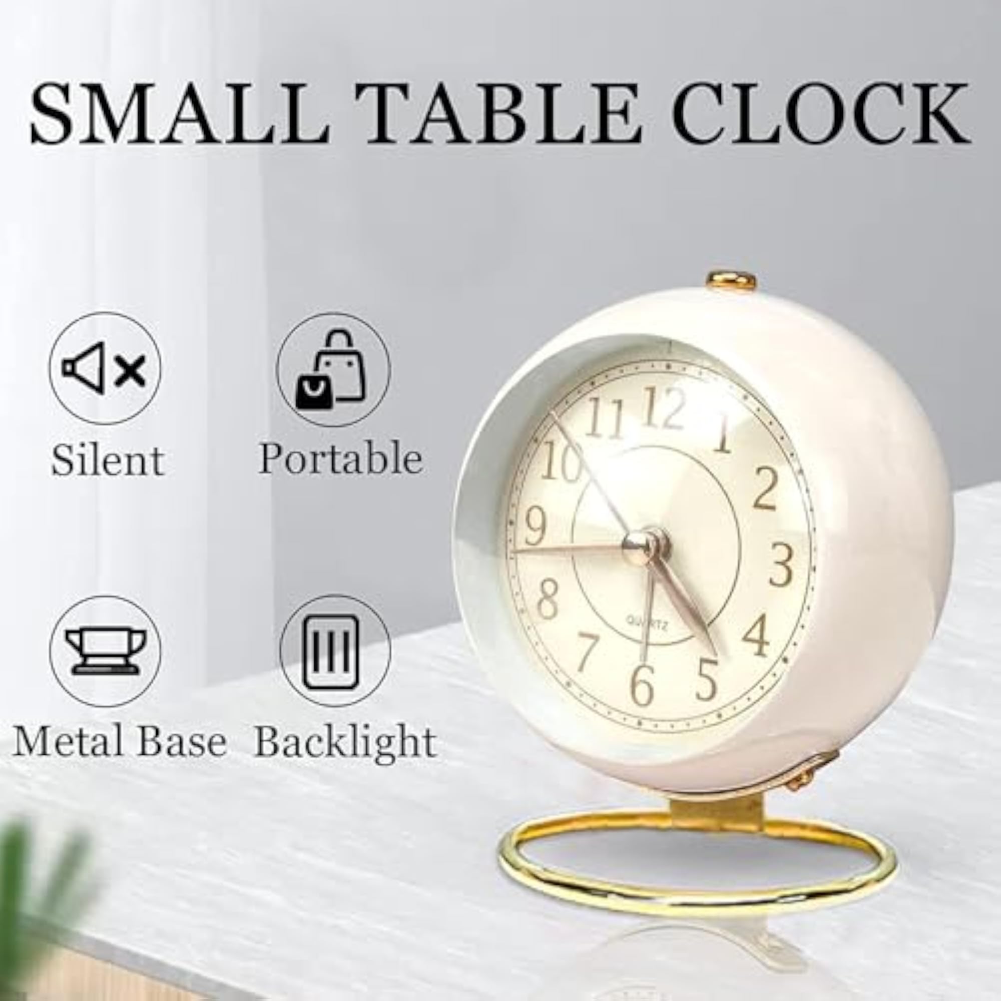 Analog Table Clock with Quartz Movement