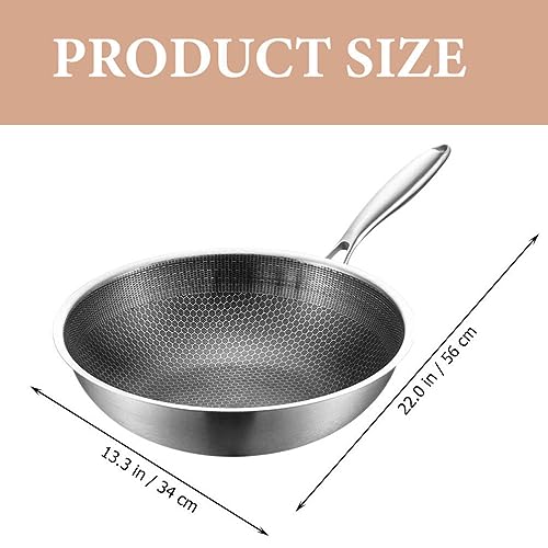 Wok de acero inoxidable Luxshiny con diseño de panal y antiadherente miniatura 5