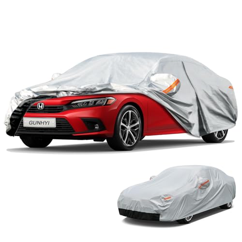 Image of GUNHYI 6 Layer Car Cover Custom Fit Honda Civic Sedan /Coupe (1995-2026) Waterproof All Weather, Heavy Duty Outdoor Snow Sun Rain Uv Protection (Ships from US Warehouse, Delivery 3-8 Days)