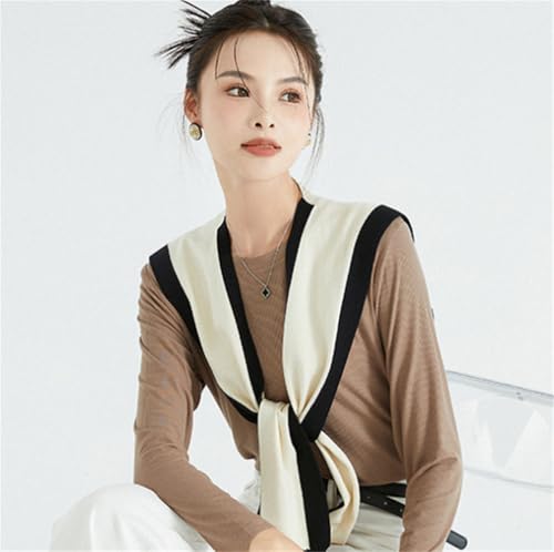 Women Casual Shawl Wraps Knitted Sweater Shawl Knotted Shoulder Tops Soft Cardigan Travel Wrap Elegant Cape Cashmere Poncho2