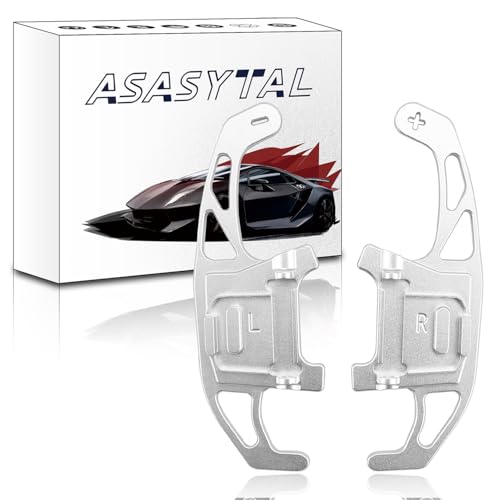 Asasytal Extension Palancas Cambio Volante Aluminio Compatible con VW Golf 7 GTI/R, Polo 6C GTI, Jetta GLI, Passat B8, Scirocco, T ROC/Tiguan Rline, Plata   Accesorios Volante