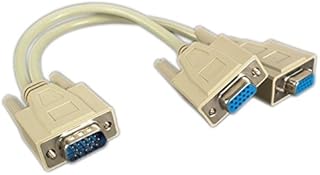 FocalTop 1 to 2 VGA SVGA Y Splitter Monitor Video Cable for PC