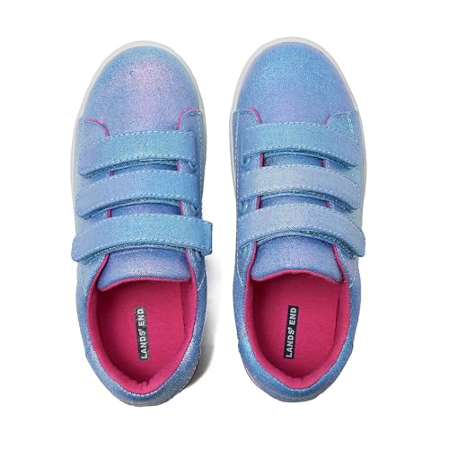 Lands' End Boys' and Girls' Sneakers, No Tie Casual Tennis Shoes for Boys and Girls Size 5-10 Toddler, Little and Big Kids 11 to 7, Blue or White with Hook and Loop Straps3
