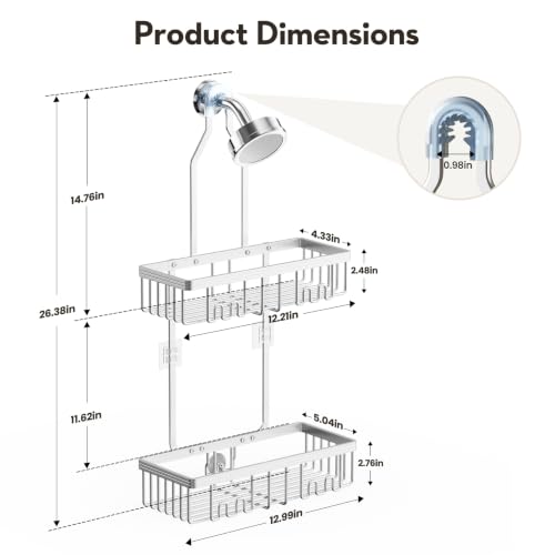 Shower-Caddy-Hanging-Never-Rust-Shower-Organizer-Hanging-Aluminum-Shower-Racks-for-Inside-Shower-with-Hooks-for-Razor-Bathroom-Organizers-and-Storage-with-Soap-Holder-Bright-Silver