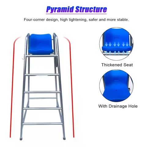 Silla para salvavidas alta con soporte para sombrilla 1.5 m 4 niveles miniatura 7