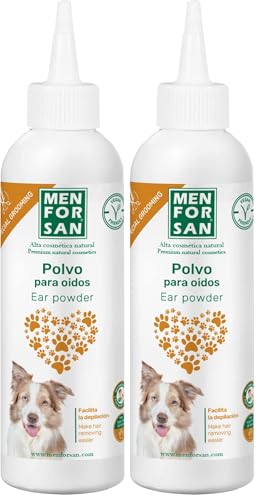 MENFORSAN Polvo para oídos 30 Gramos, Facilita la depilación del Canal Auditivo, Especial Peluquerías Caninas. Producto Vegano (Paquete de 2)