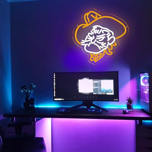 Image of Balanar University Neon Signs for Wall Decor,Dimmable Basketball Team Neon Sign for Bedroom, Bar, Office, Man Cave Best Gifts for Rodeo Enthusiast, Birthday, Christmas12.1 * 12.2inch