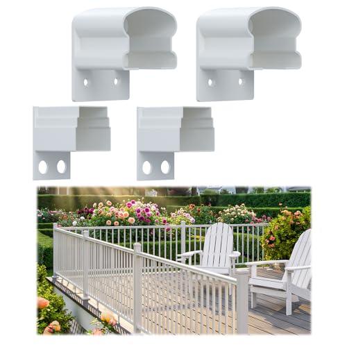 Egadis White Aluminum Fixed Railing Bracket Connector with Drill Bit