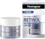Crème pour le visage anti-âge au rétinol Neutrogena avec acide hyaluronique, hydratant régénérant pour réparation rapide des rides, sans parfum, sans parabènes, sans huile, 48mL