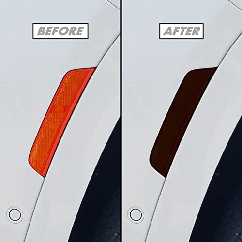 SlickMod PreCut Vinyl Smoke Tint for 2022-2023 Jeep Grand Cherokee Front Side Marker (20% Dark Smoke, 4. Side Marker)