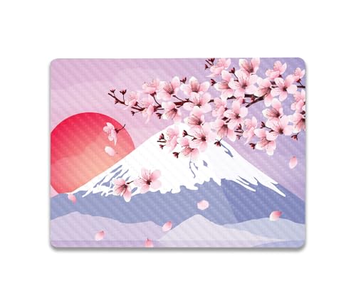 Image of MightySkins Carbon Fiber Skin Compatible with Microsoft Surface Laptop Go 3 (2023) Full Wrap Kit - Fuji Sunset | Protective, Durable Textured Carbon Fiber Finish | Made in The USA