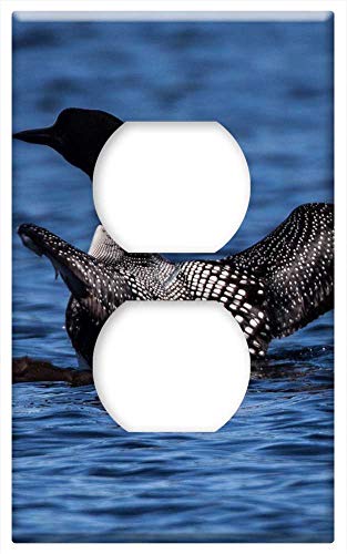 Switch Plate Outlet Cover - Common Loons Female Baby Swimming
