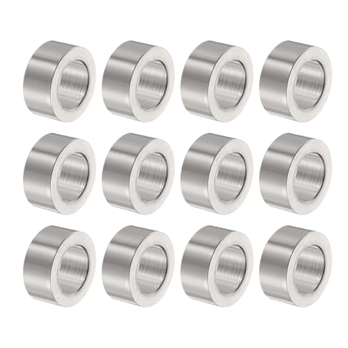 QUARKZMAN 12 Pcs Espaciador de Acero Inoxidable 10.2mm Diámetro Interior x 16mm Diámetro Exterior x 8mm Longitud Casquillo de Tornillo Acabado Liso Espaciador, Pernos y Varillas M10