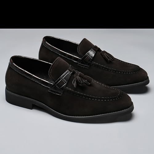 Mens Dress Shoes Loafers Business Classic Suede Tassel Party Wedding Moccasins for Male4