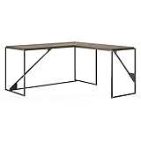 Bush Furniture Refinery 62W L Shaped Industrial Desk with 37W Return in Rustic Gray