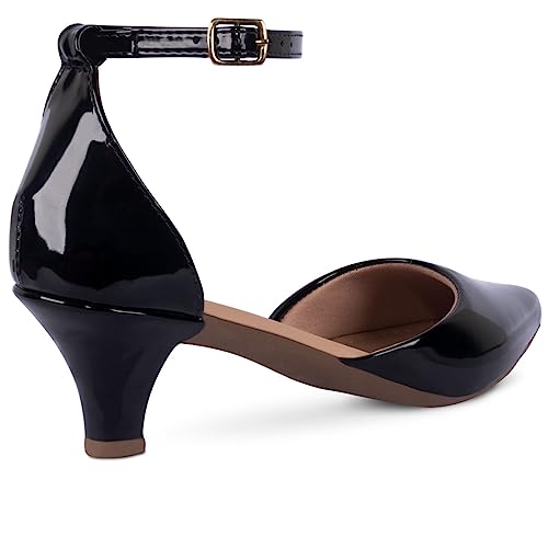 Sapato Scarpin Salomé Salto Baixo Fino (Preto Verniz, br_footwear_size_system, adult, numeric, mediu