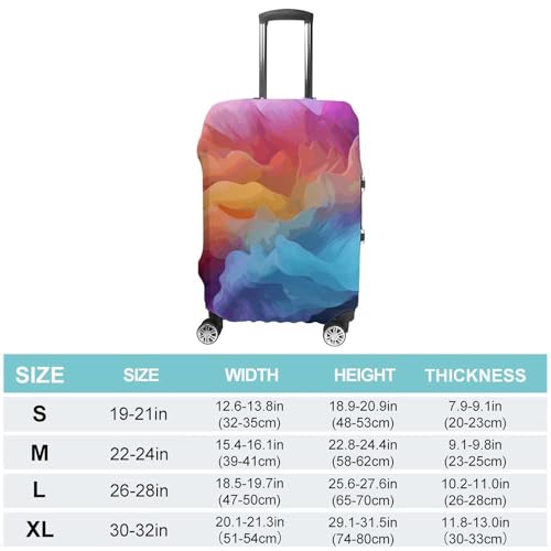 Color Gradient Travel Luggage Cover Anti-scratch Suitcase Cover Elastic Suitcase Protective Cover Fits 19-32 Inch Luggage S2