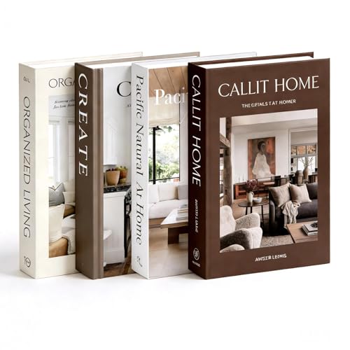 MFSKJELF Modern Decorative Books Set of 4 Fashion Hardcover Display Books for Home Décor Foldable Faux Book for Coffee Table Bookshelf Office - Stacked Modern Decorative Book Set