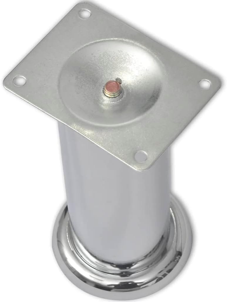 4 Round Sofa Legs Chrome 7.1",Chair & Sofa Supports-2.51lbs