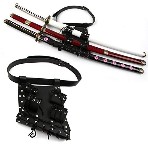 Zen Blades Club Sword Bag Sword Carry Case Waistband Strap for Roronoa Zoro Cosplay Ninja Hero Cosplay Anime Costume Holster Props (Black)